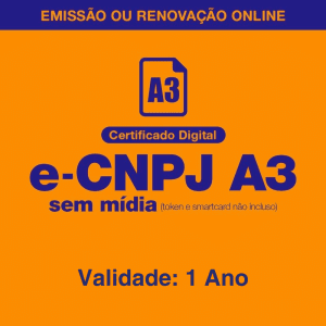 Certificado Digital e-CNPJ A3 - 1 Ano + Certifica Plus